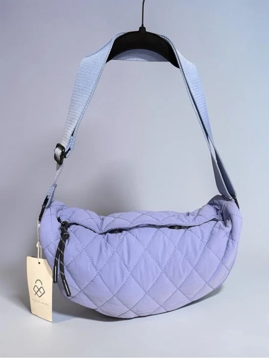 Street Level Quilted Lavender Adjustable Strap Crossbody or Shoulder Bag A2196 - Picture 2 of 10